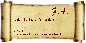 Fabricius Aranka névjegykártya